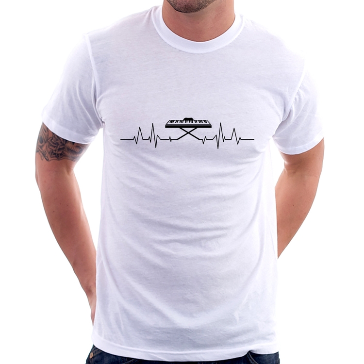 Camiseta Teclado Batimentos Cardíacos