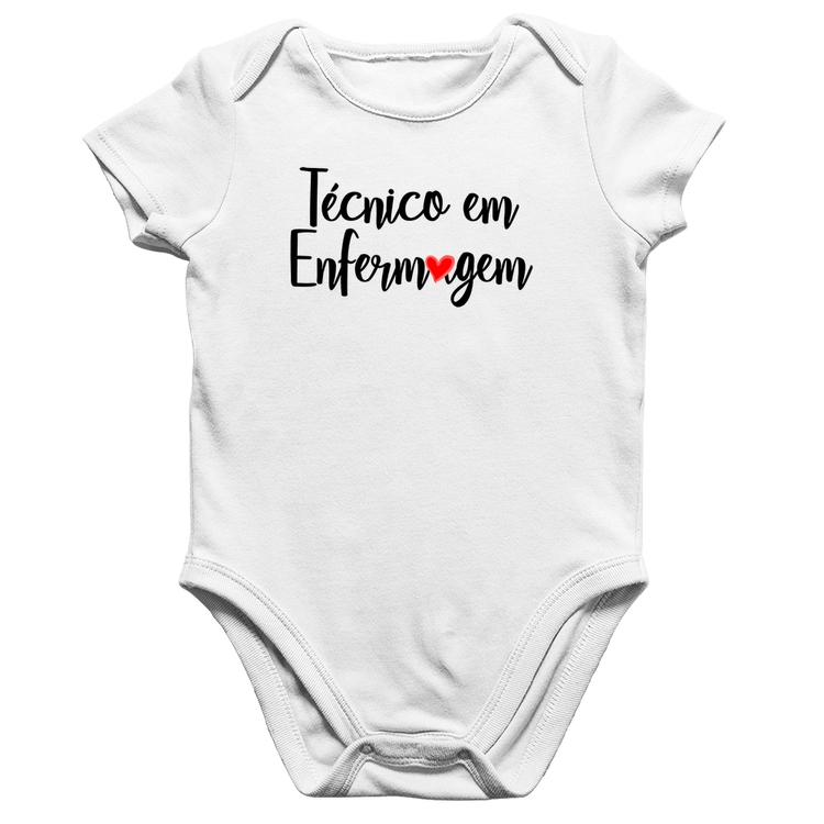 Body Bebê Algodão Técnico em Enfermagem - Branco