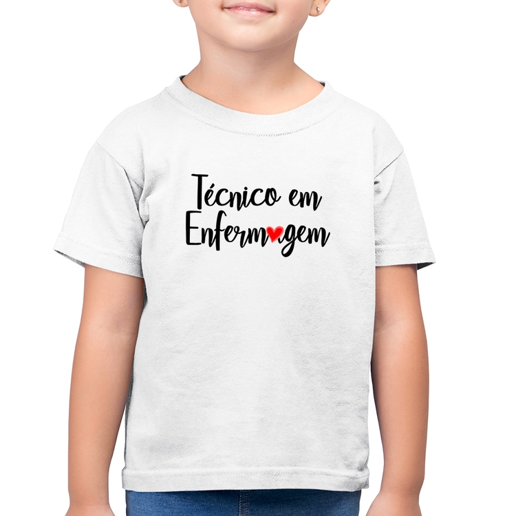 Camiseta Algodão Infantil Técnico em Enfermagem - Branca