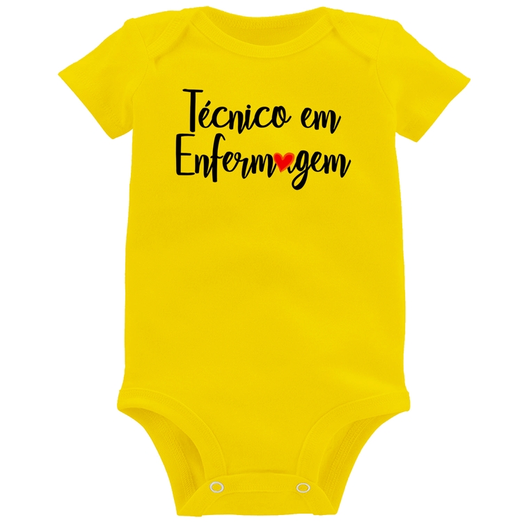 Body Bebê Técnico em Enfermagem - Amarelo