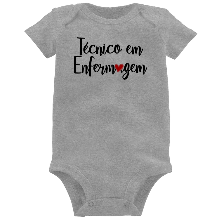 Body Bebê Técnico em Enfermagem - Cinza