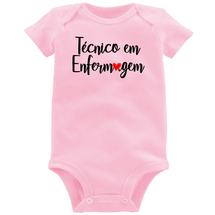 Body Bebê Técnico em Enfermagem - Rosa Bebê