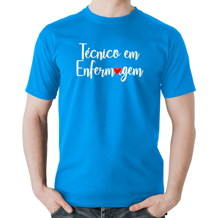 Camiseta Algodão Técnico em Enfermagem - Azul