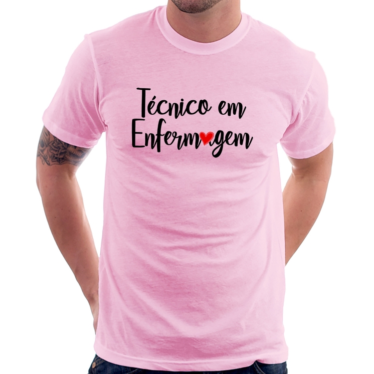 Camiseta Técnico em Enfermagem - Rosa Bebê