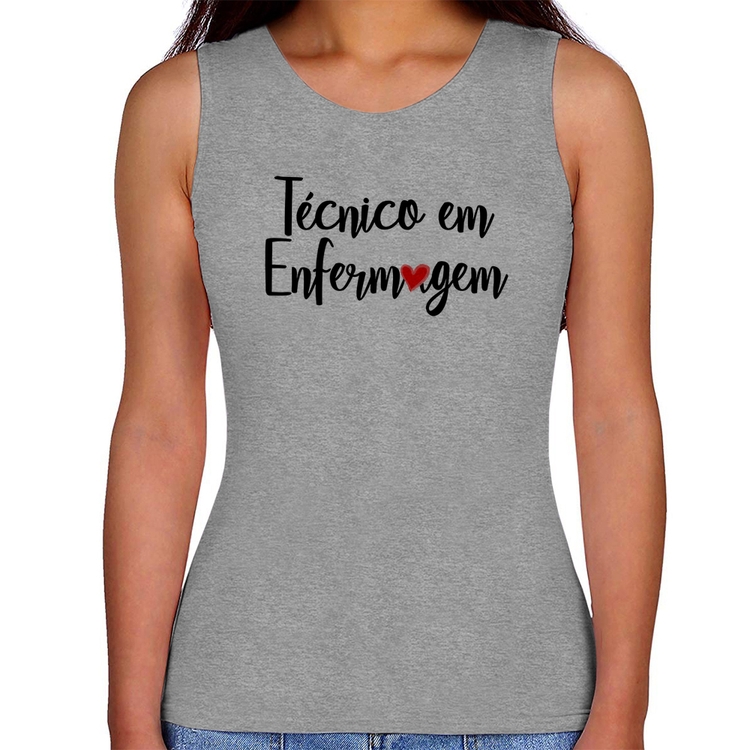 Regata Feminina Técnico em Enfermagem - Cinza