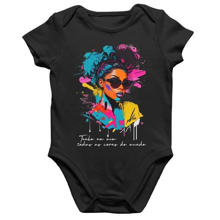 Body Bebê Algodão Tenho em mim todas as cores do mundo