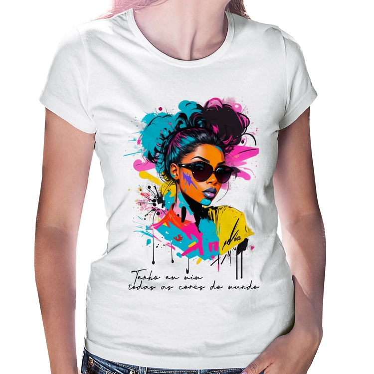Baby Look Tenho em mim todas as cores do mundo