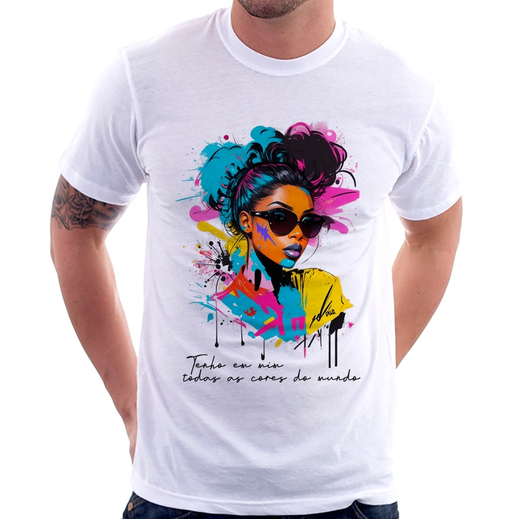 Camiseta Tenho em mim todas as cores do mundo