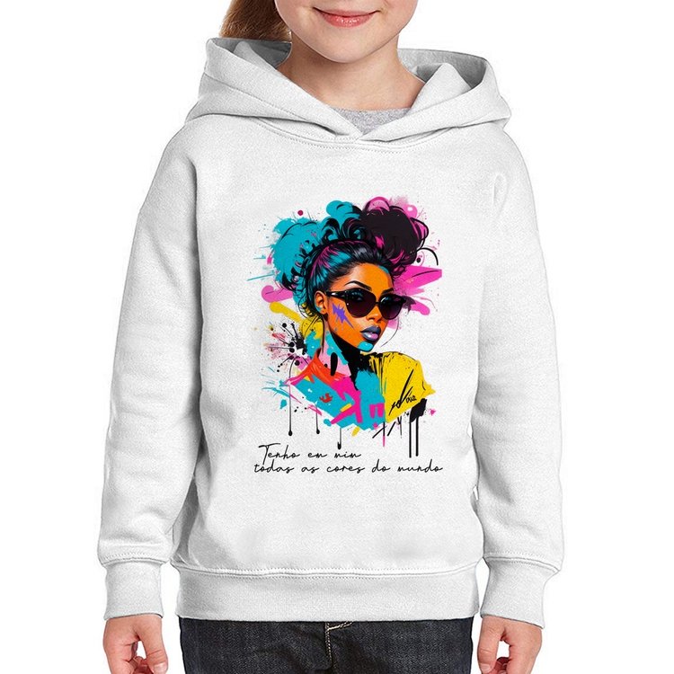 Moletom Infantil Tenho em mim todas as cores do mundo