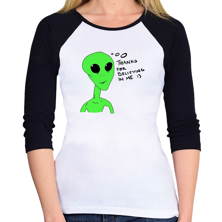Baby Look Raglan Thank's For Believing In Me Alien Manga 3/4