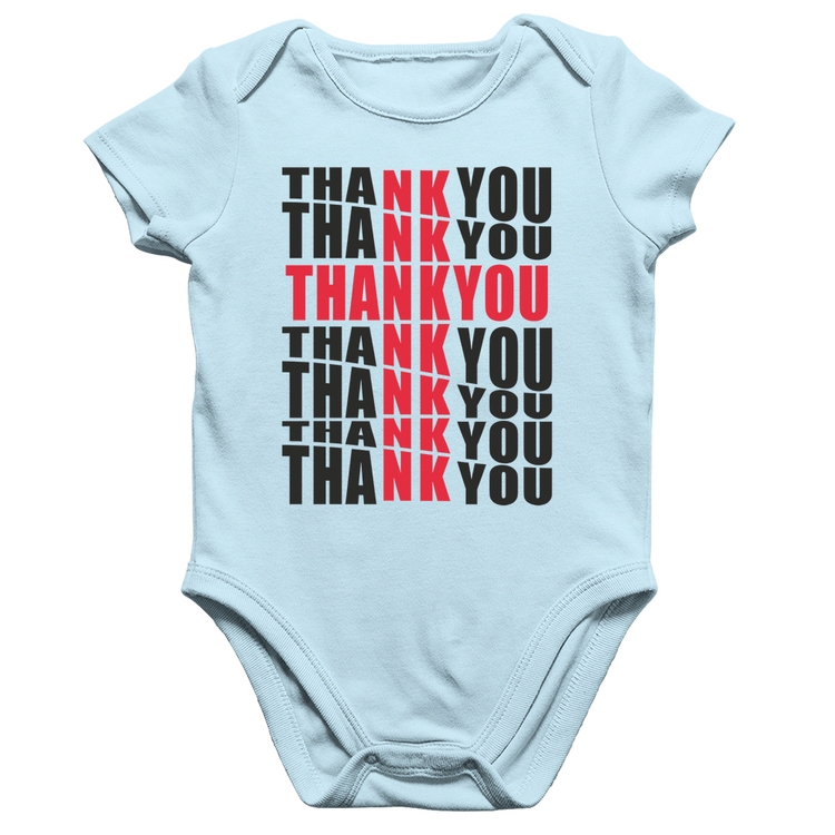 Body Bebê Algodão Thank You Cruz - Azul Bebê