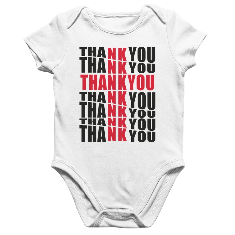 Body Bebê Algodão Thank You Cruz - Branco