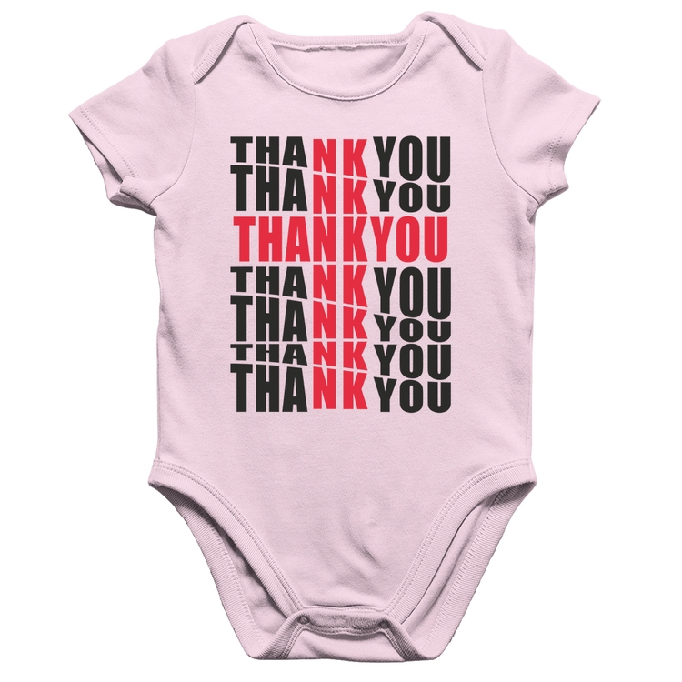 Body Bebê Algodão Thank You Cruz - Rosa Bebê