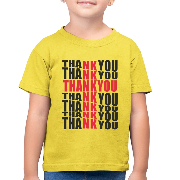 Camiseta Algodão Infantil Thank You Cruz - Amarelo Canário