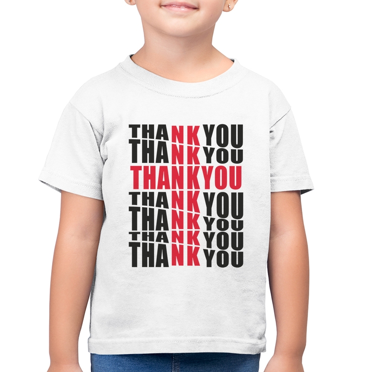 Camiseta Algodão Infantil Thank You Cruz - Branca