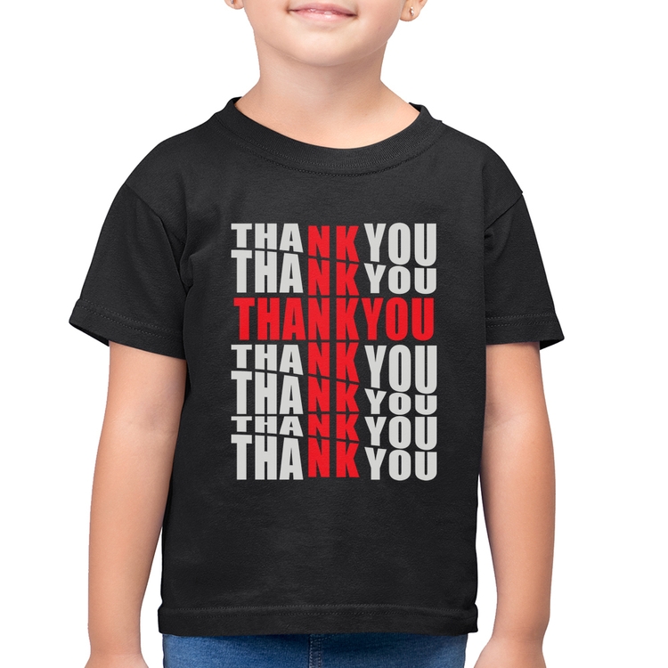 Camiseta Algodão Infantil Thank You Cruz