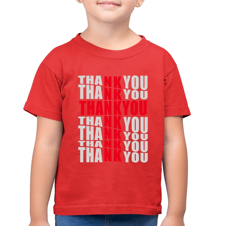Camiseta Algodão Infantil Thank You Cruz - Vermelha