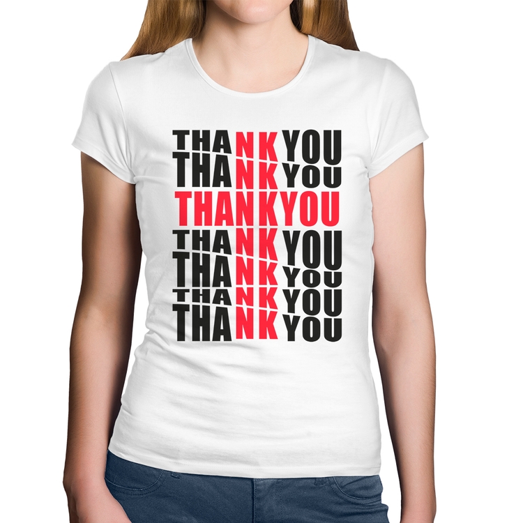 Baby Look Algodão Thank You Cruz - Branca