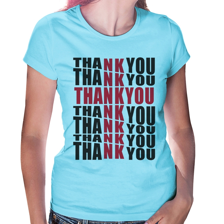 Baby Look Thank You Cruz - Azul Bebê