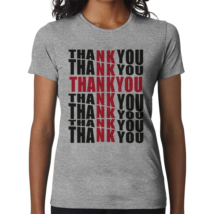 Baby Look Thank You Cruz - Cinza