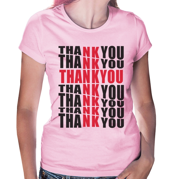 Baby Look Thank You Cruz - Rosa Bebê