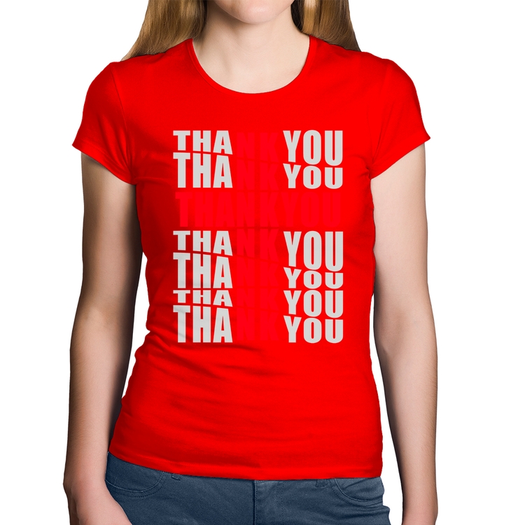 Baby Look Algodão Thank You Cruz - Vermelha