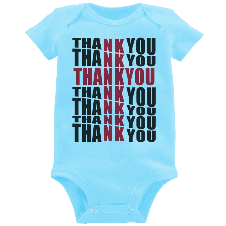 Body Bebê Thank You Cruz - Azul Bebê