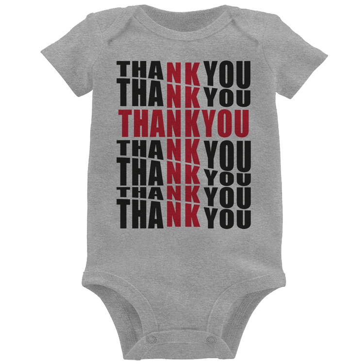 Body Bebê Thank You Cruz - Cinza