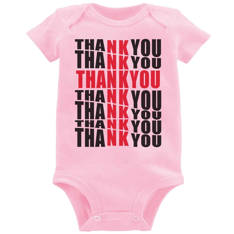Body Bebê Thank You Cruz - Rosa Bebê