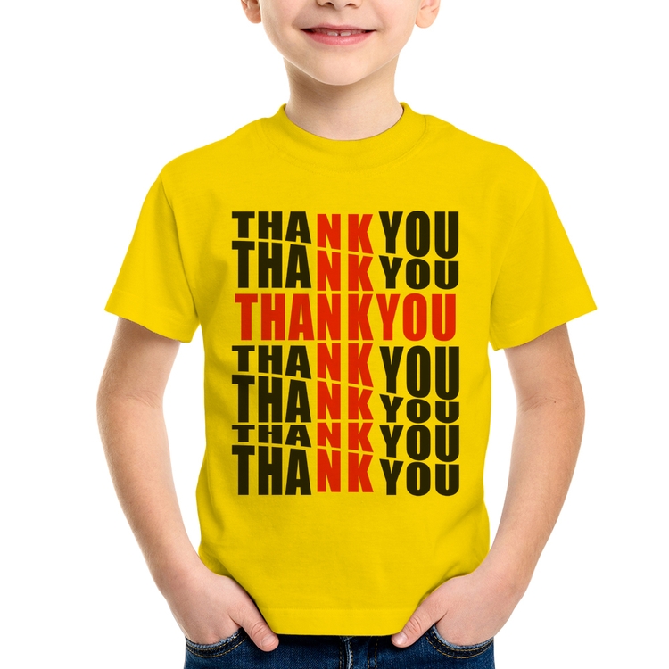 Camiseta Infantil Thank You Cruz - Amarela