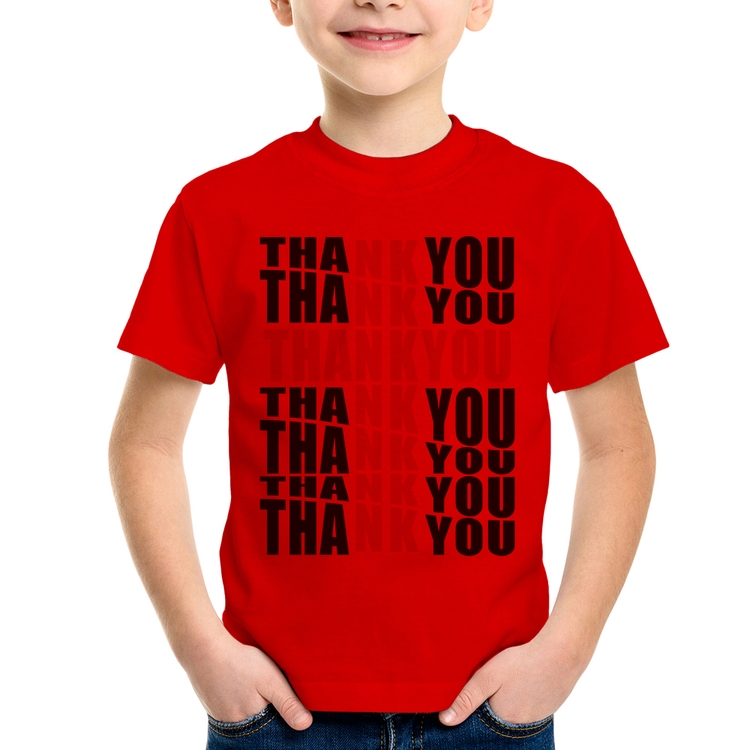 Camiseta Infantil Thank You Cruz - Vermelha