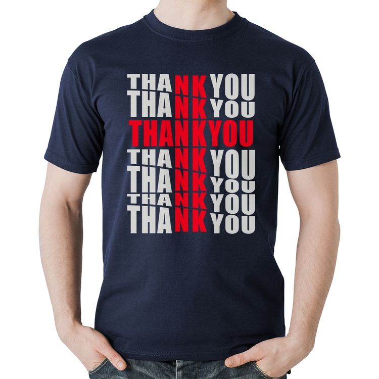 Camiseta Algodão Thank You Cruz - Marinho