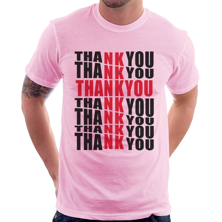 Camiseta Thank You Cruz - Rosa Bebê