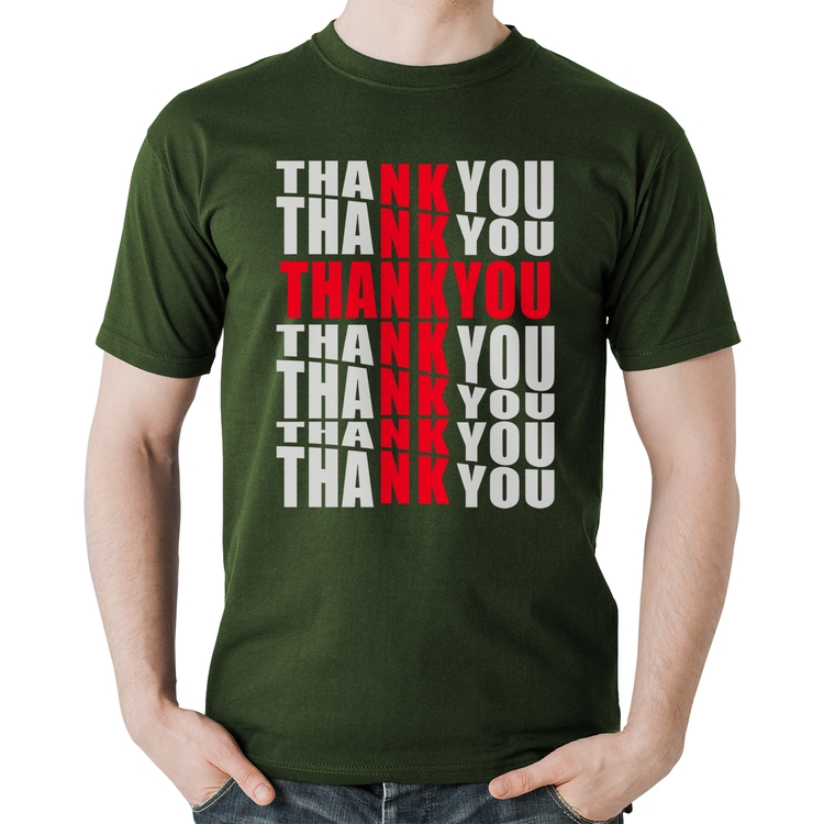 Camiseta Algodão Thank You Cruz - Musgo