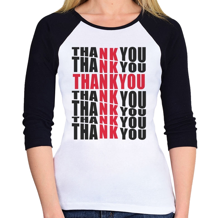 Baby Look Raglan Thank You Cruz Manga 3/4