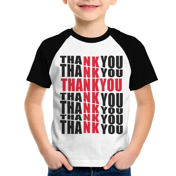 Camiseta Raglan Infantil Thank You Cruz