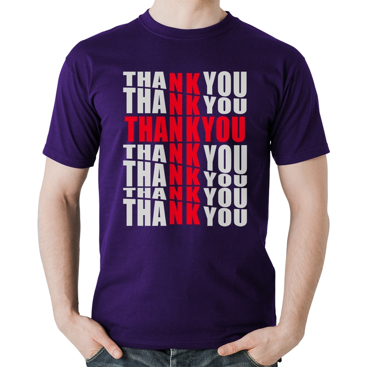 Camiseta Algodão Thank You Cruz - Roxa