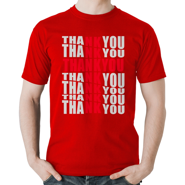 Camiseta Algodão Thank You Cruz - Vermelha