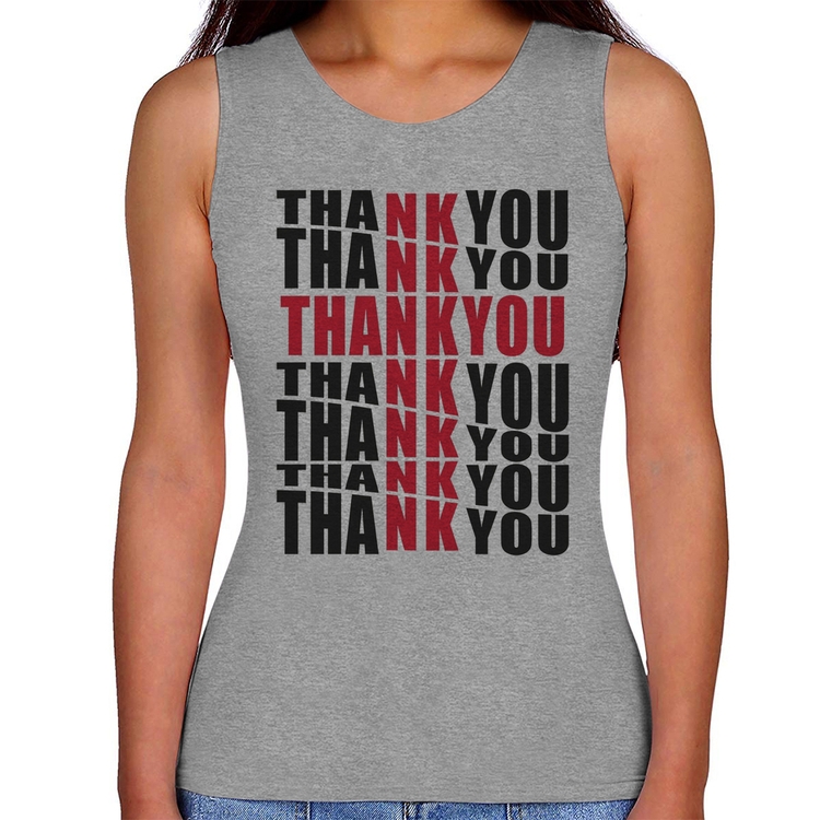 Regata Feminina Thank You Cruz - Cinza