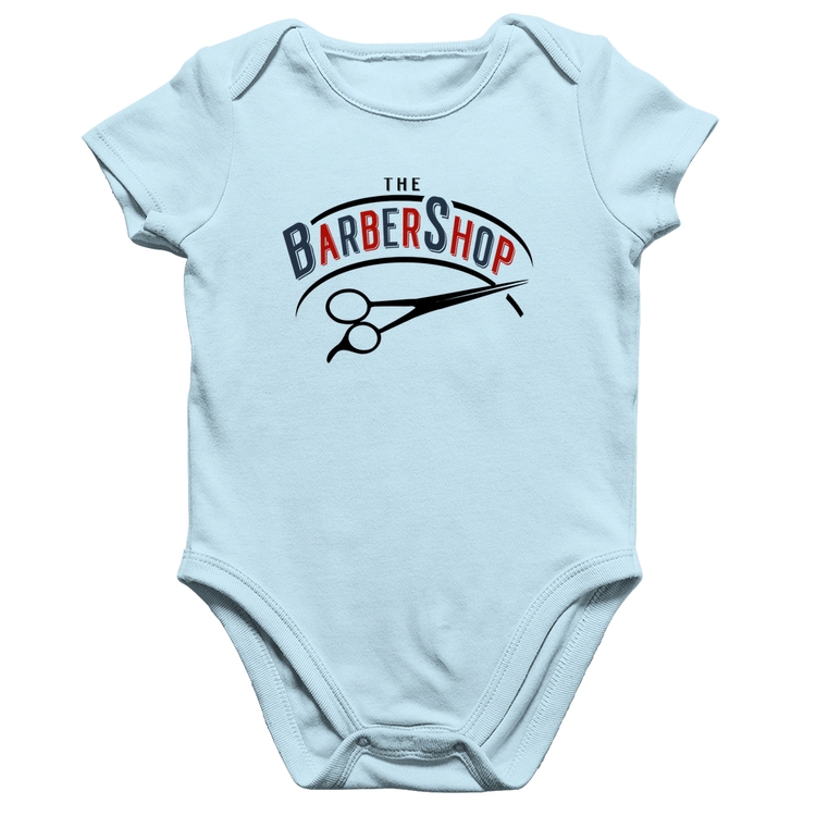 Body Bebê Algodão The Barber Shop - Azul Bebê