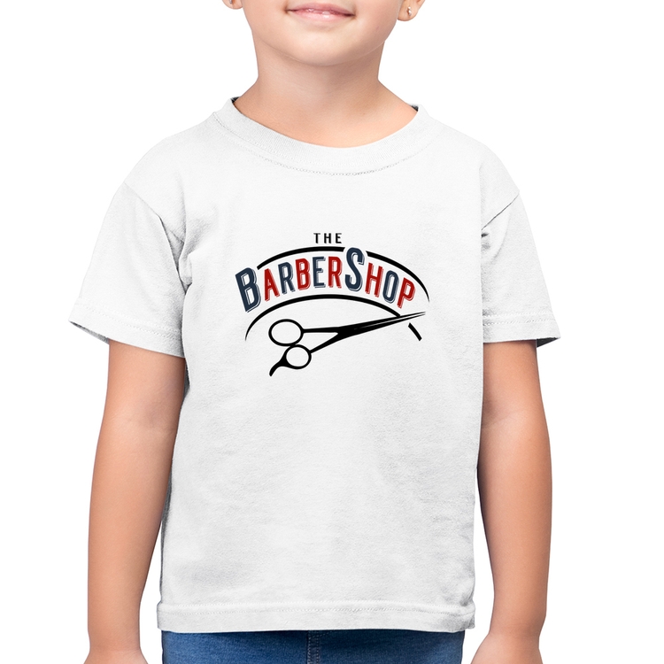 Camiseta Algodão Infantil The Barber Shop - Branca