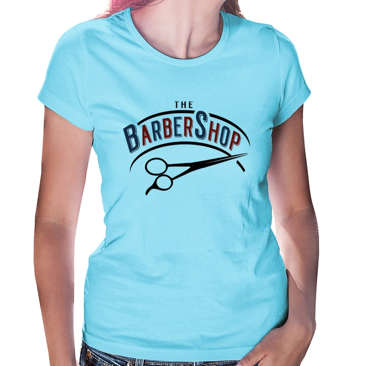 Baby Look The Barber Shop - Azul Bebê