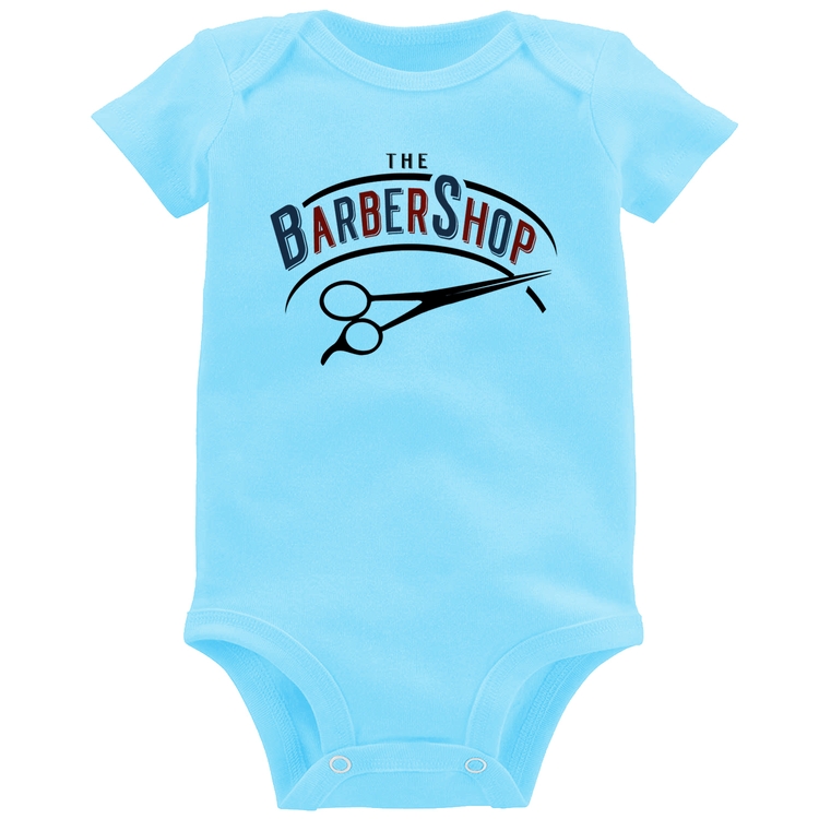Body Bebê The Barber Shop - Azul Bebê
