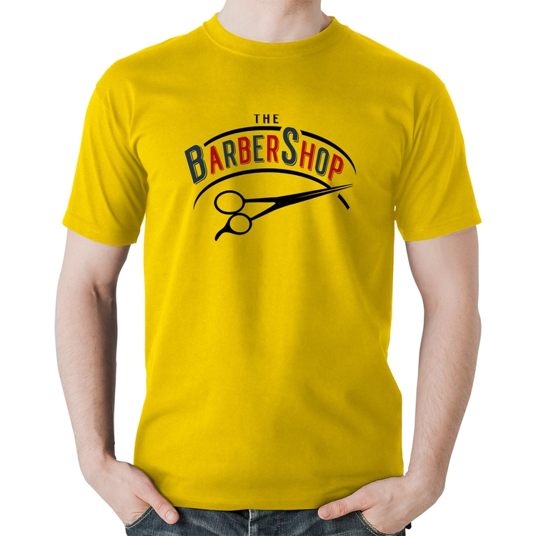 Camiseta Algodão The Barber Shop - Amarela