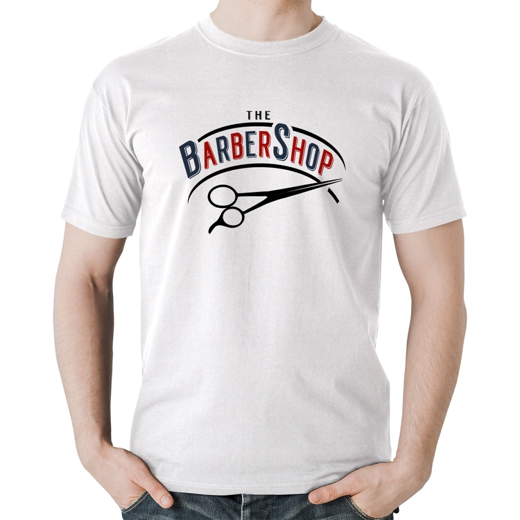 Camiseta Algodão The Barber Shop - Branca
