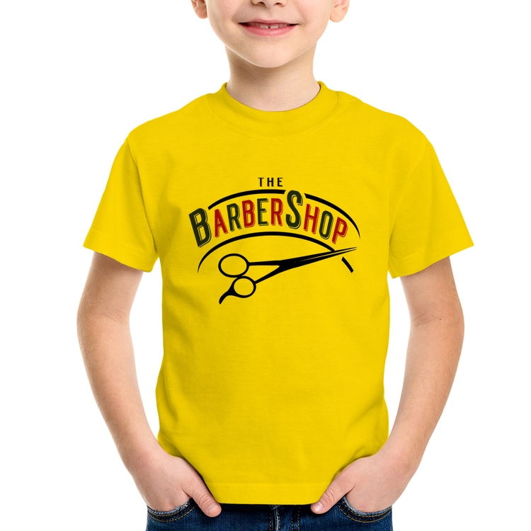 Camiseta Infantil The Barber Shop - Amarela
