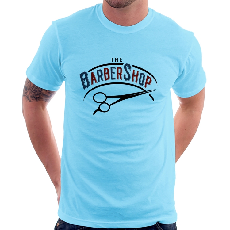 Camiseta The Barber Shop - Azul Bebê
