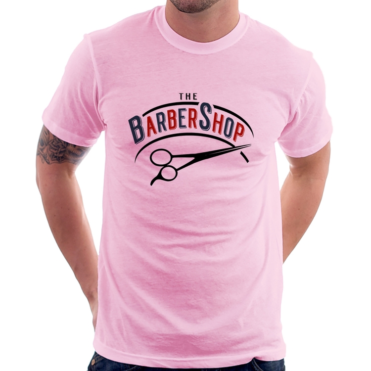 Camiseta The Barber Shop - Rosa Bebê