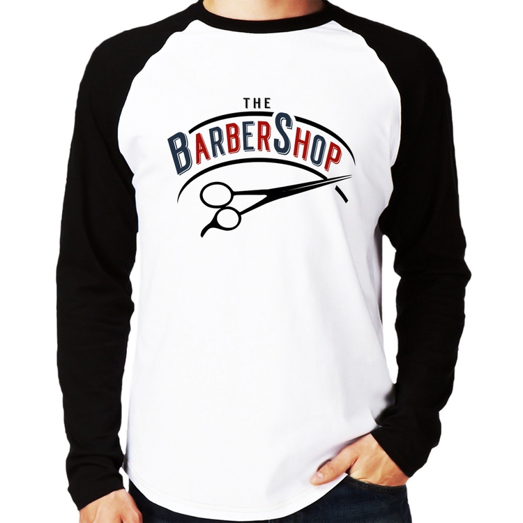 Camiseta Raglan The Barber Shop Manga Longa
