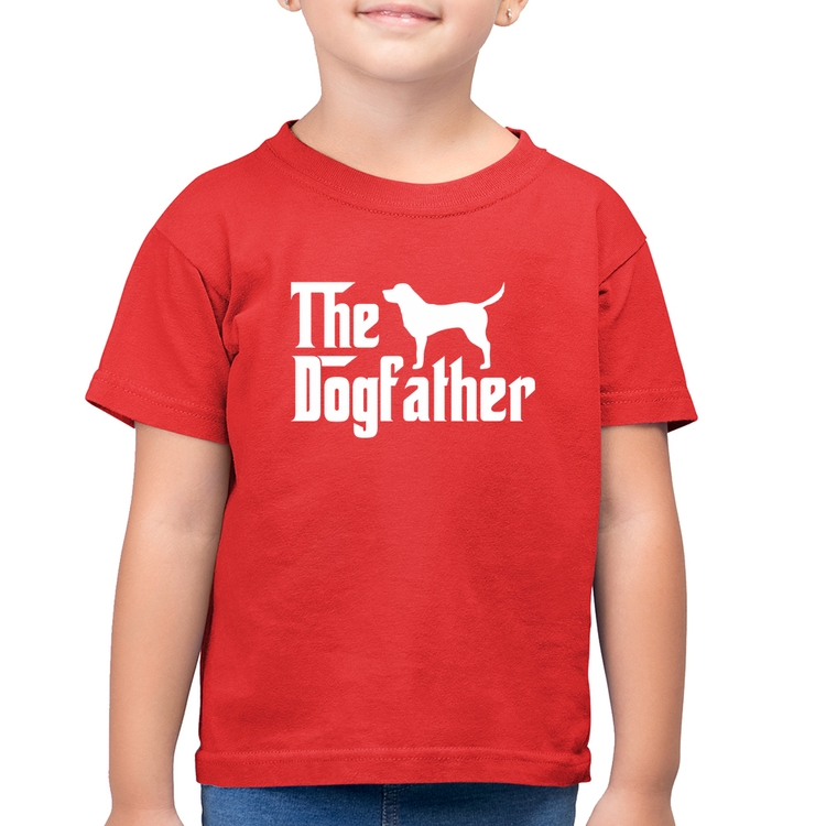 Camiseta Algodão Infantil The Dogfather - Vermelha